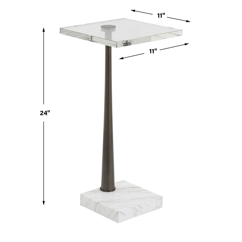 Uttermost Pelton Marble Glass Drink Table