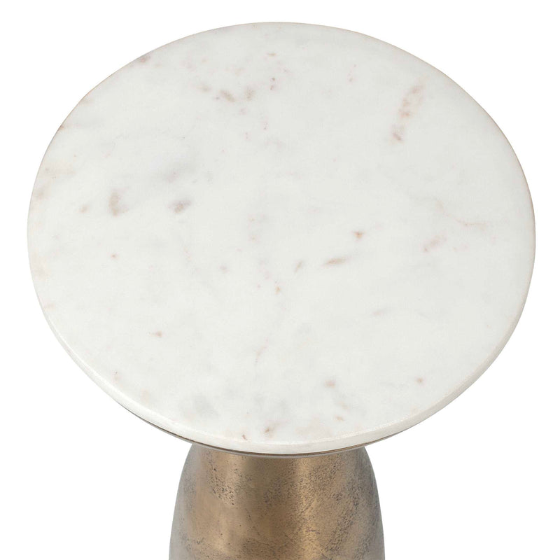 Uttermost Torin Marble & Brass Drink Table