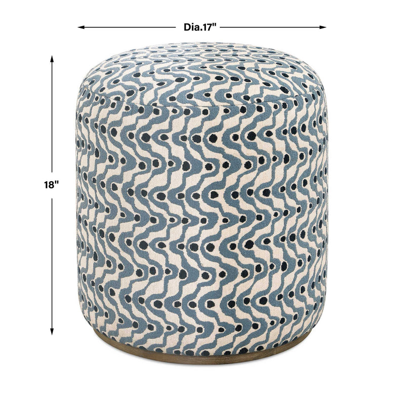 Uttermost Cas Blue Fabric Ottoman