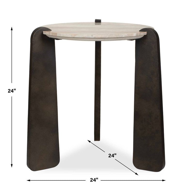 Uttermost Talud Modern Marble Side Table