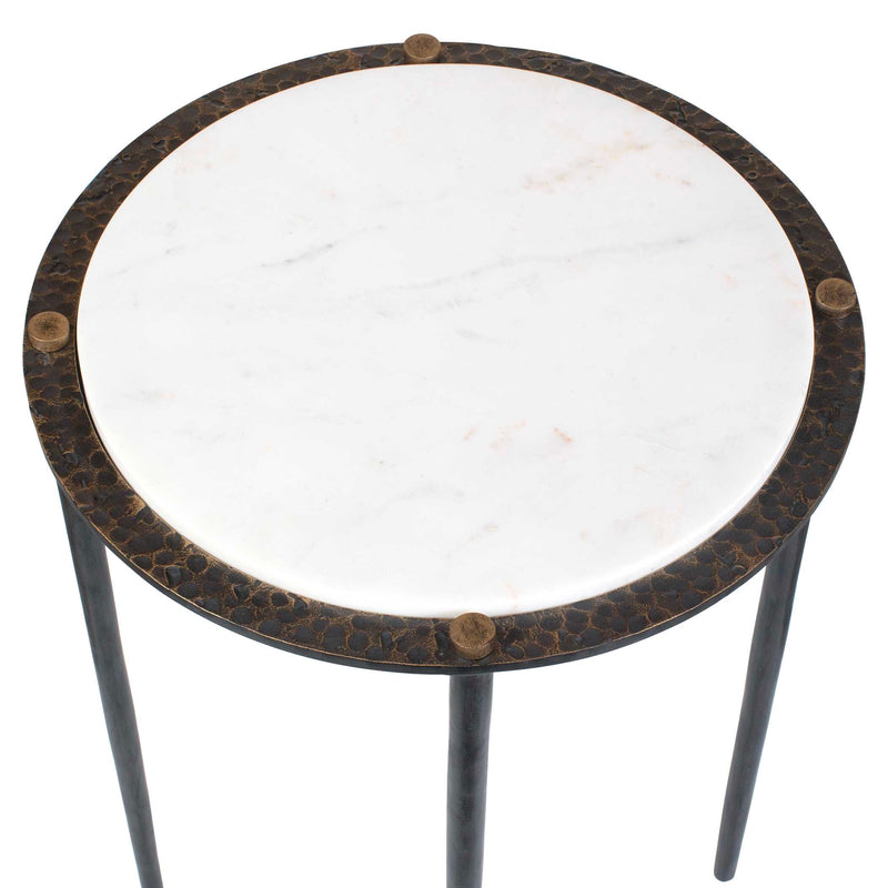 Uttermost Wren Round White Marble Accent Table