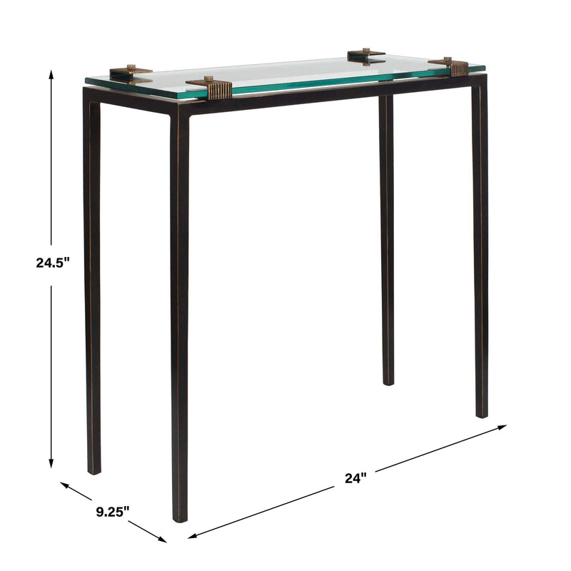 Uttermost Averona Glass Top Accent Table