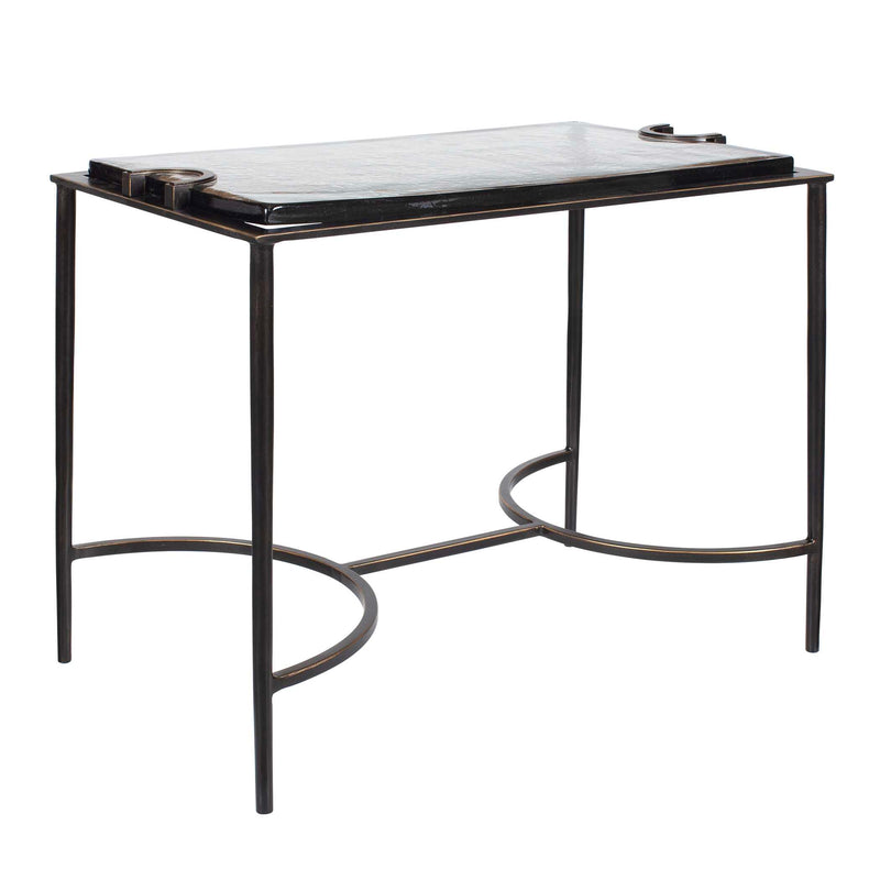 Uttermost Eisen Textured Glass Accent Table