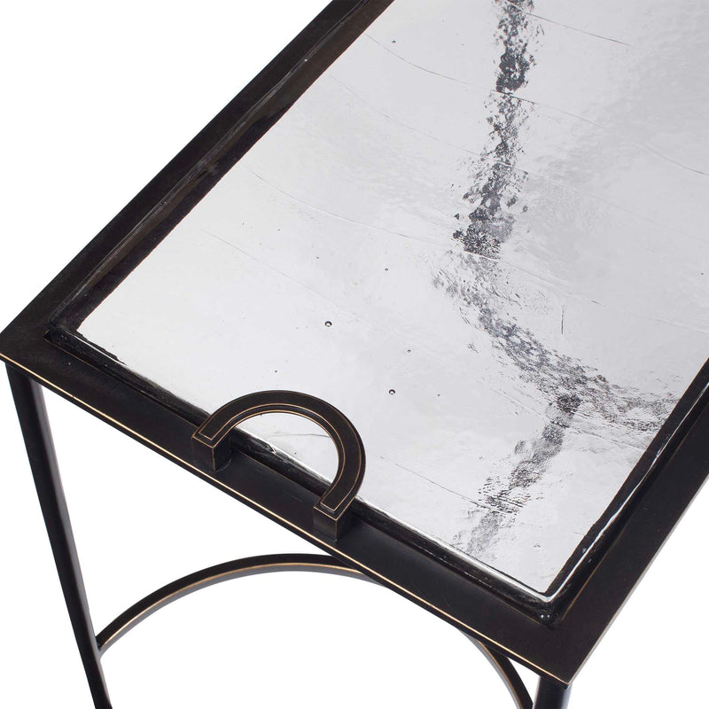 Uttermost Eisen Textured Glass Accent Table