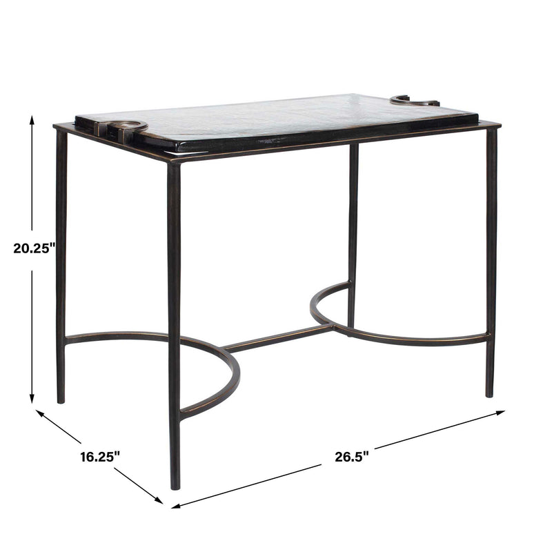 Uttermost Eisen Textured Glass Accent Table