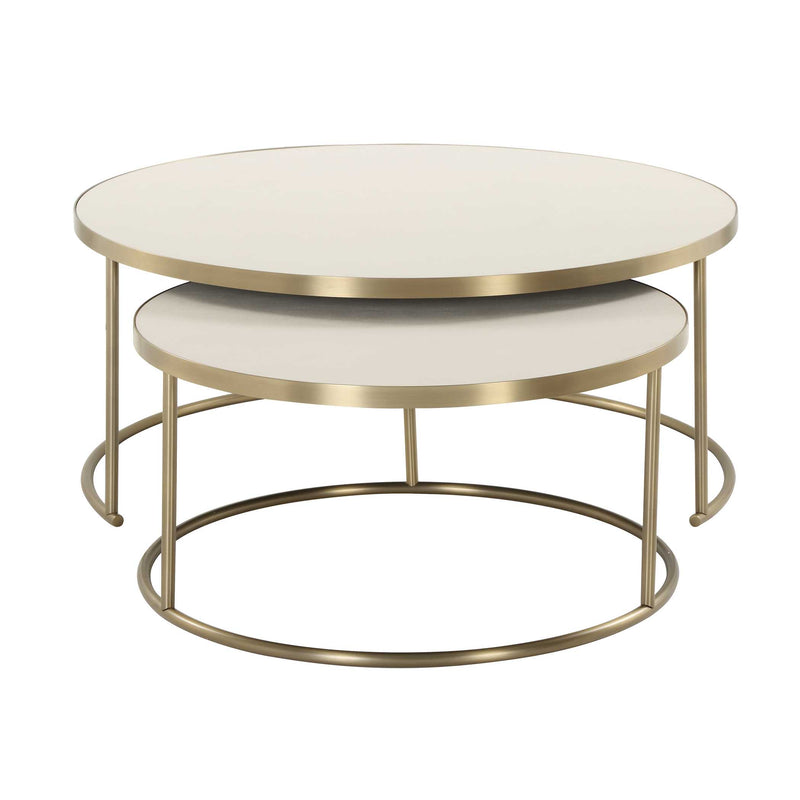 Uttermost Aragon White Nesting Coffee Tables Set/2