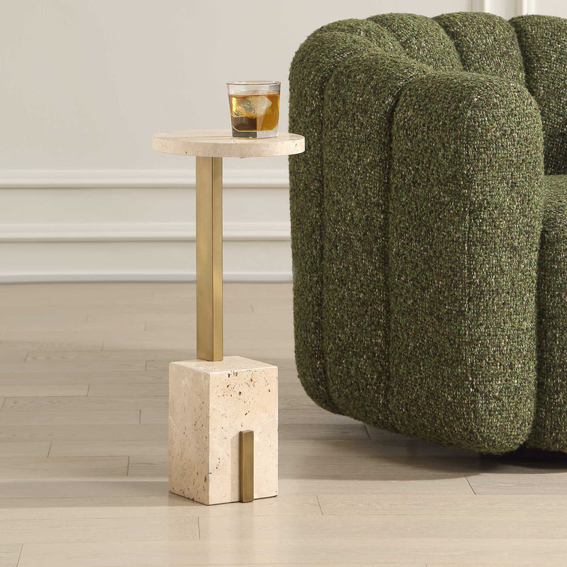 Uttermost Feranno Travertine Accent Table