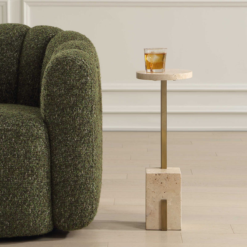 Uttermost Feranno Travertine Accent Table