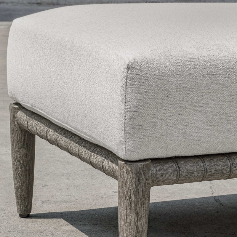 Uttermost Borneo White Cushion Outdoor Ottoman