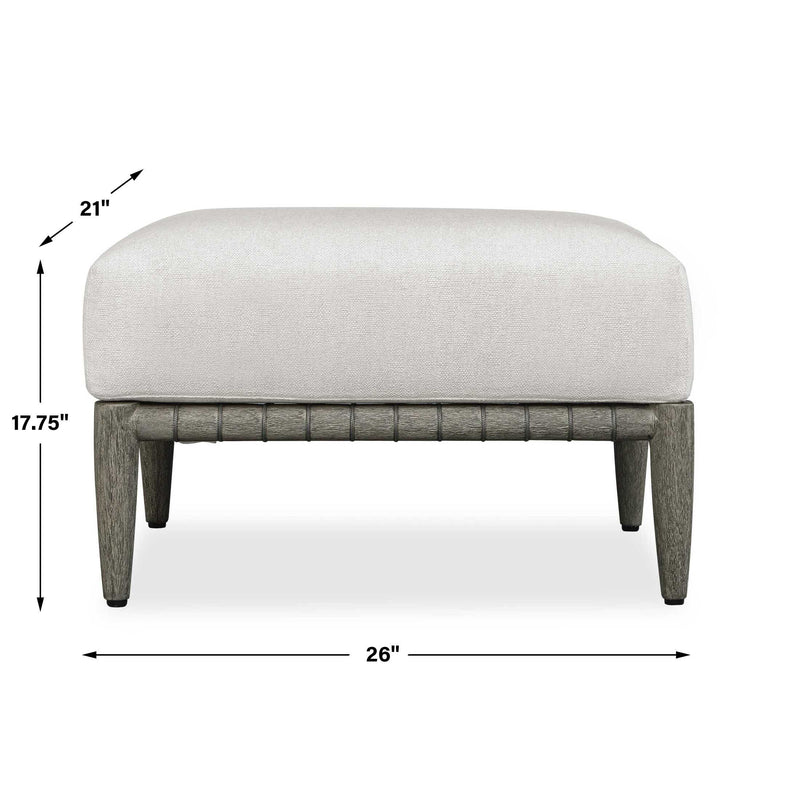 Uttermost Borneo White Cushion Outdoor Ottoman