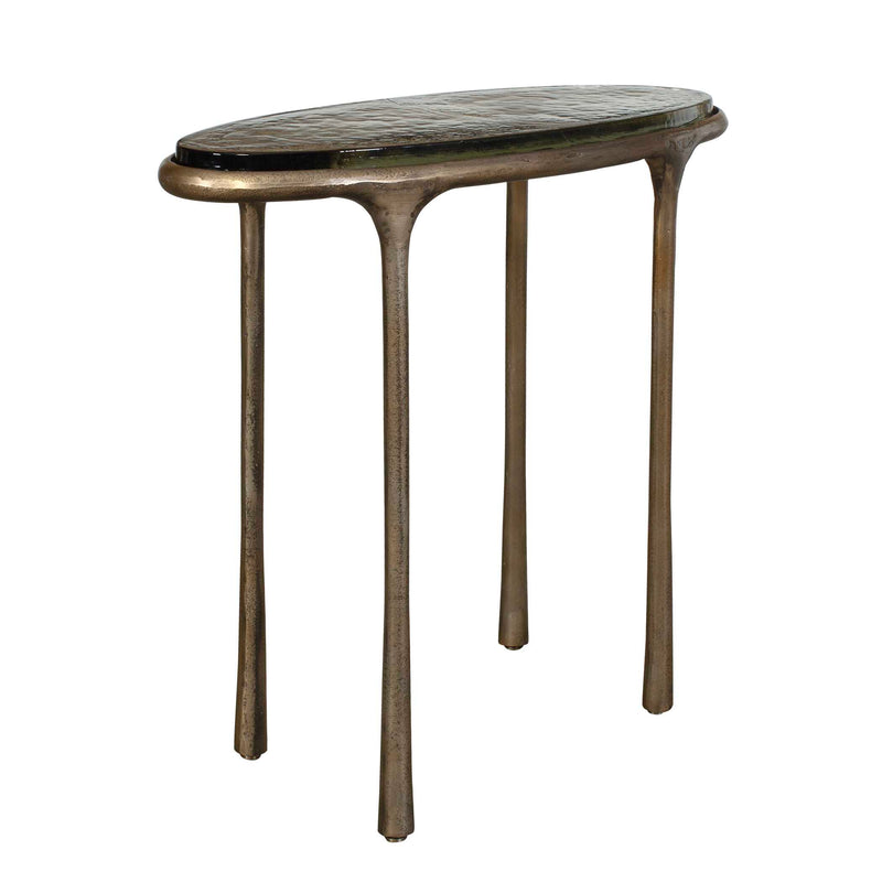 Uttermost Ata Oval Brass Accent Table