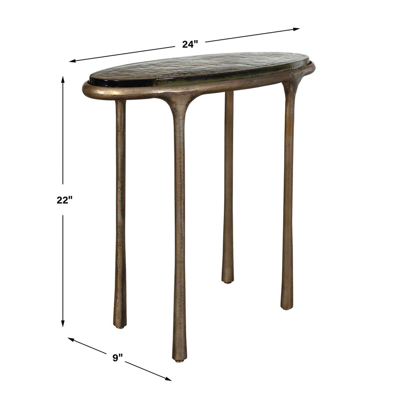 Uttermost Ata Oval Brass Accent Table