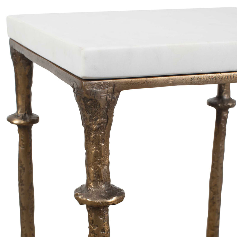 Uttermost Penelope White Marble Accent Table