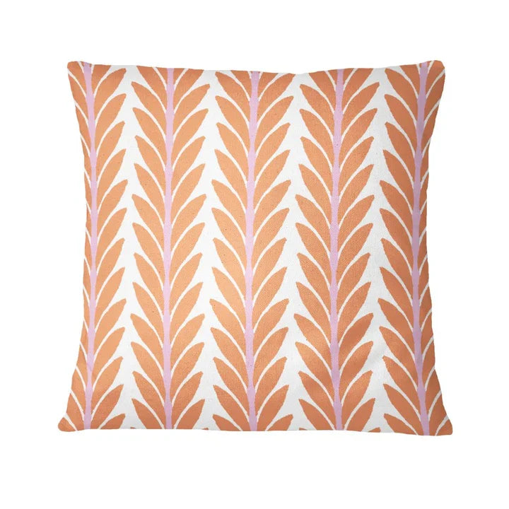 Frond Orange 22x22 Outdoor Pillow