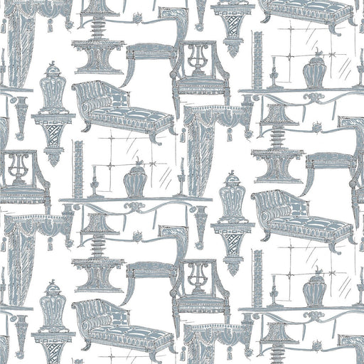 GASTON Y DANIELA - BLANCA- BLANCO/AZUL - Fabric by the Yard BLANCO/AZUL