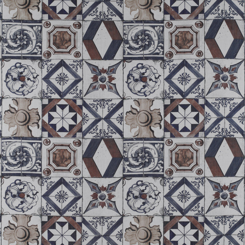 GASTON Y DANIELA - TRASTEVERE- AZUL/TABACO - Fabric by the Yard AZUL/TABACO