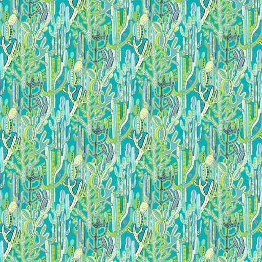 GASTON Y DANIELA - CACTUS- AZUL/VERDE - Fabric by the Yard AZUL/VERDE