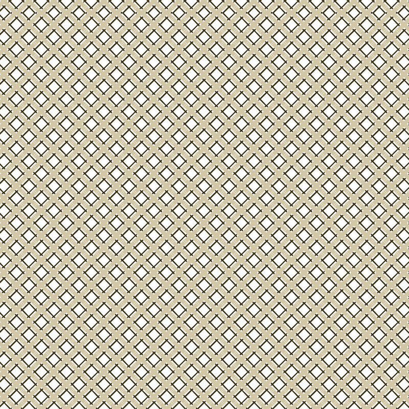 GASTON Y DANIELA - TRELLIS- BEIGE/NEGRO - Fabric by the Yard BEIGE/NEGRO