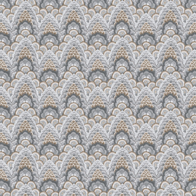 GASTON Y DANIELA - GANGES- TABACO/GRIS - Fabric by the Yard TABACO/GRIS