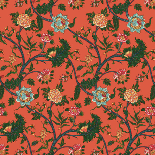 GASTON Y DANIELA - PALAMPORE- CORAL - Fabric by the Yard CORAL
