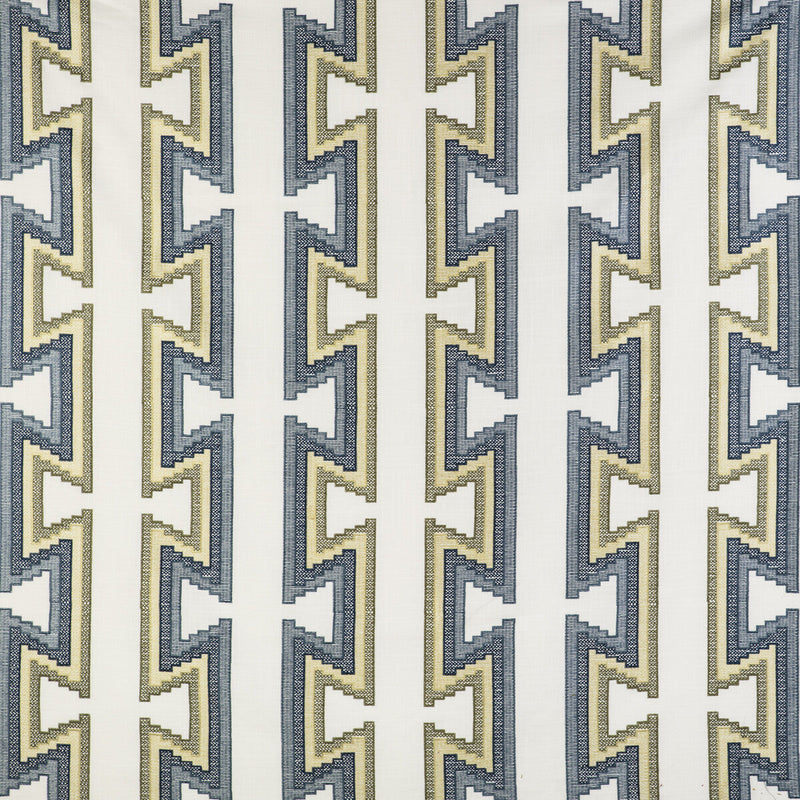 GASTON Y DANIELA - TRAZO- AZUL/LIMA - Fabric by the Yard AZUL/LIMA