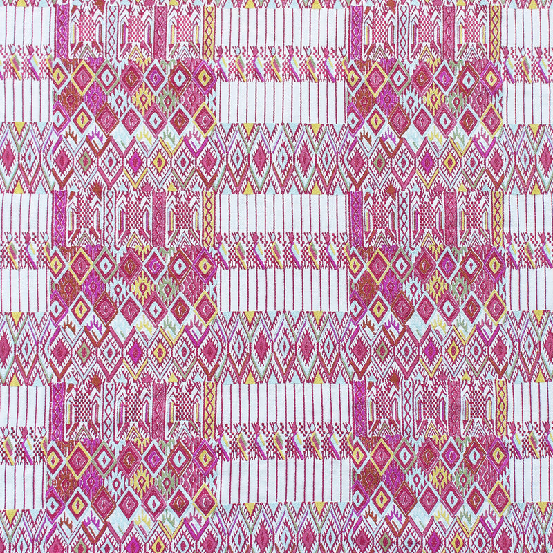GASTON Y DANIELA - HUIPIL- ROSA/VERDE - Fabric by the Yard ROSA/VERDE