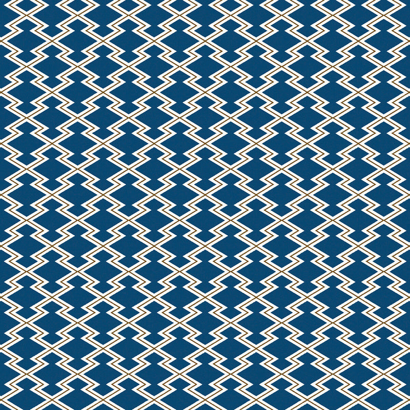 GASTON Y DANIELA - HAYAMI- AZUL/OCRE - Fabric by the Yard AZUL/OCRE