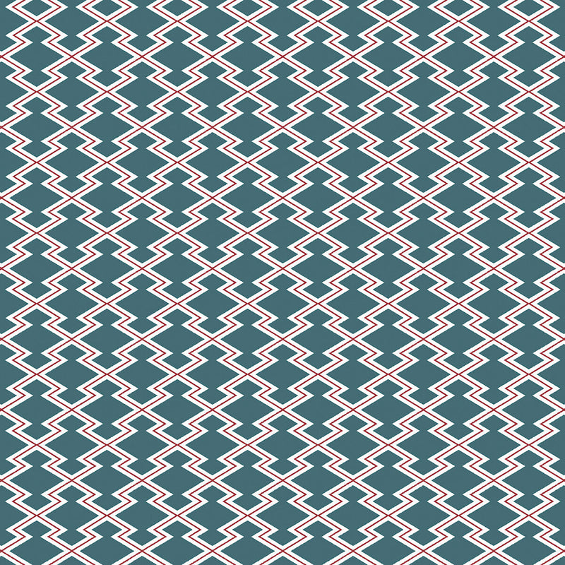 GASTON Y DANIELA - HAYAMI- AZUL CLARO/ROJO - Fabric by the Yard AZUL CLARO/ROJO