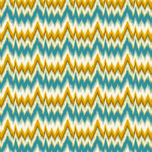 GASTON Y DANIELA - CALA FIGUERA- TURQUESA/OCRE - Fabric by the Yard TURQUESA/OCRE