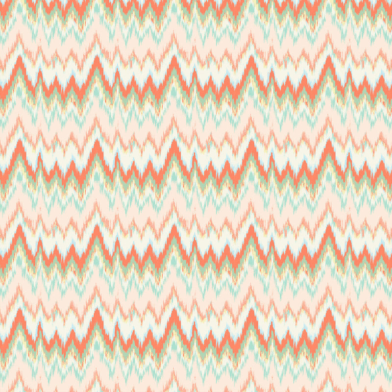 GASTON Y DANIELA - CALA FIGUERA- CORAL/VERDE - Fabric by the Yard CORAL/VERDE