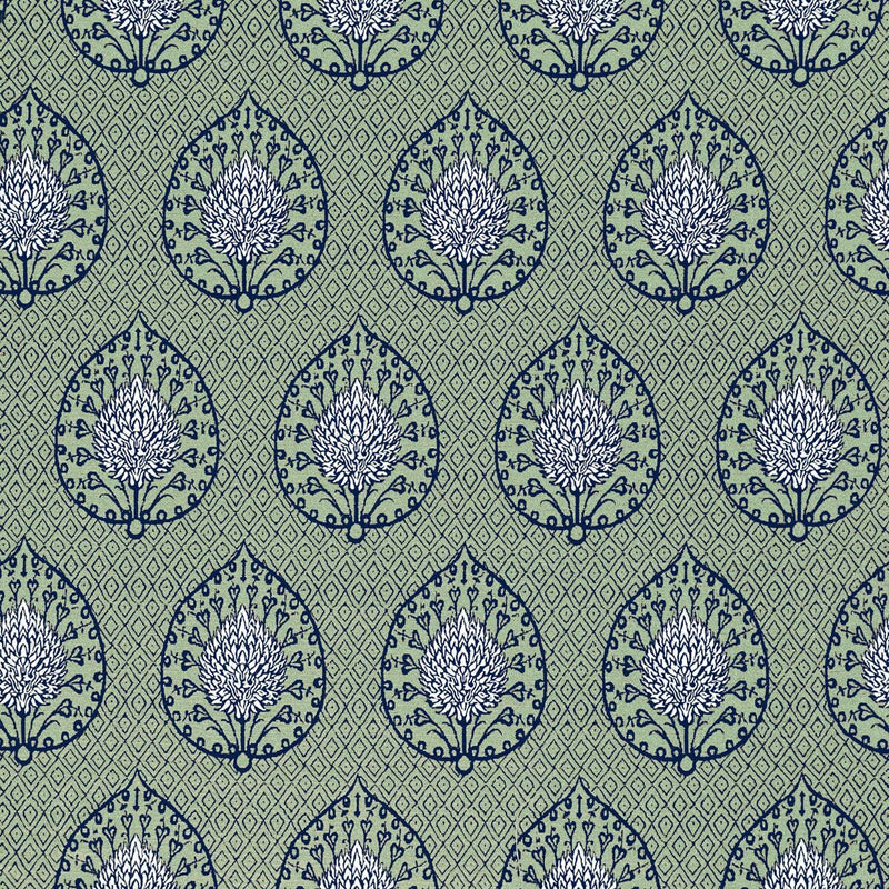 GASTON Y DANIELA - PALMETA- FONDO VERDE - Fabric by the Yard FONDO VERDE