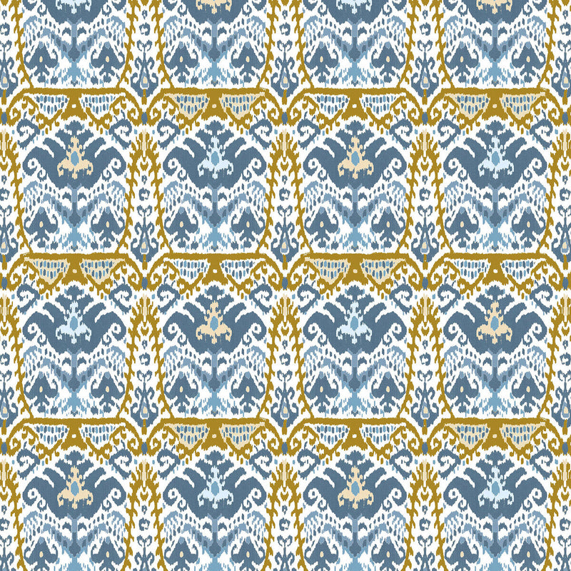 GASTON Y DANIELA - DOGA- AZUL/ORO - Fabric by the Yard AZUL/ORO