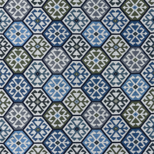 GASTON Y DANIELA - TESALONICA- VERDE/AZUL - Fabric by the Yard VERDE/AZUL