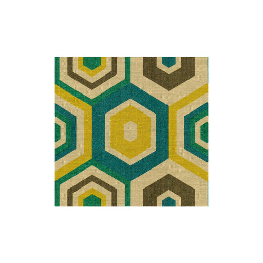 LEE JOFA MODERN - HEXAGON TILE- TEAL - Fabric by the Yard TEAL