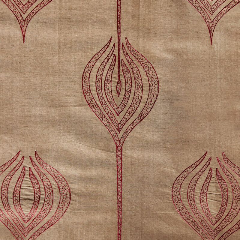 LEE JOFA MODERN - TULIP EMBROIDERY- RUST - Fabric by the Yard RUST