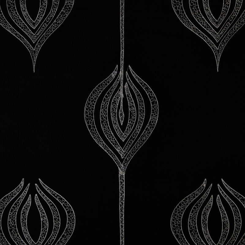LEE JOFA MODERN - TULIP EMBROIDERY- BLACK - Fabric by the Yard BLACK