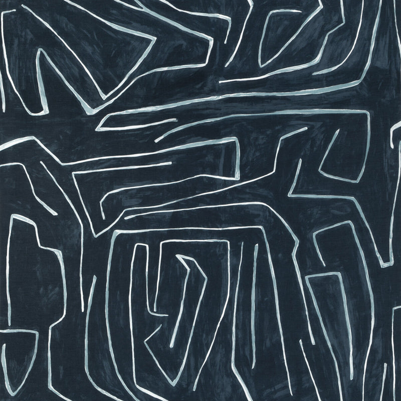 LEE JOFA MODERN - GRAFFITO- NAVY - Fabric by the Yard NAVY