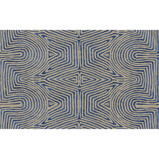 LEE JOFA MODERN - JULIA EMB- FLAX/BLUE - Fabric by the Yard FLAX/BLUE