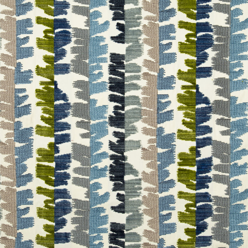 LEE JOFA MODERN - FRACTAL VELVET- BLUE/GREEN - Fabric by the Yard BLUE/GREEN