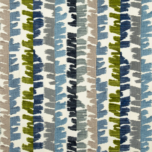 LEE JOFA MODERN - FRACTAL VELVET- BLUE/GREEN - Fabric by the Yard BLUE/GREEN