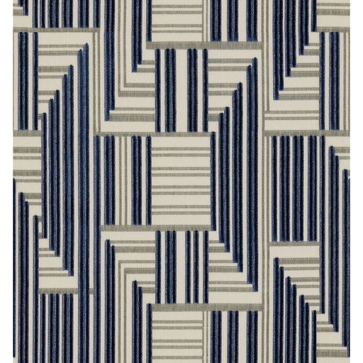 LEE JOFA MODERN - CUBOID VELVET- NAVY/GREY - Fabric by the Yard NAVY/GREY
