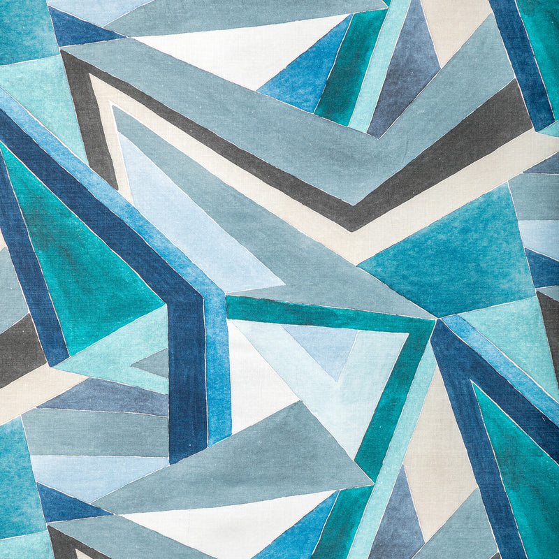 LEE JOFA MODERN - ROULADE PRINT- NAVY/TEAL - Fabric by the Yard NAVY/TEAL