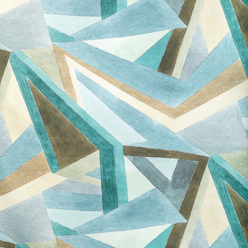 LEE JOFA MODERN - ROULADE PRINT- AQUA/DUNE - Fabric by the Yard AQUA/DUNE
