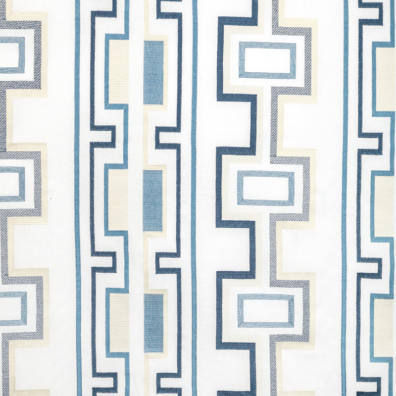LEE JOFA MODERN - TRITONE EMBROIDERY- NAVY - Fabric by the Yard NAVY