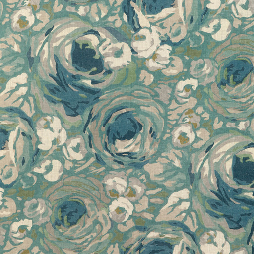 LEE JOFA MODERN - ORCHARD PRINT- AQUA/STONE - Fabric by the Yard AQUA/STONE