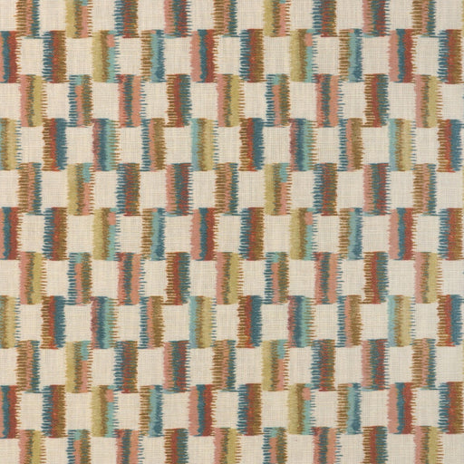 LEE JOFA MODERN - BRUSHSTROKE - RUST/TEAL - Fabric By The YARD