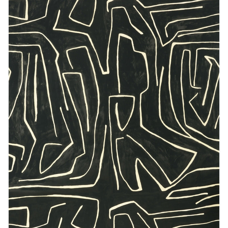 LEE JOFA MODERN - GRAFFITO- ONYX/BEIGE - Wallcovering by the EACH ONYX/BEIGE