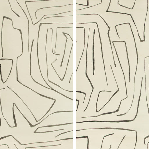LEE JOFA MODERN - GRAFFITO II- IVORY/EBONY - Wallcovering by the EACH IVORY/EBONY
