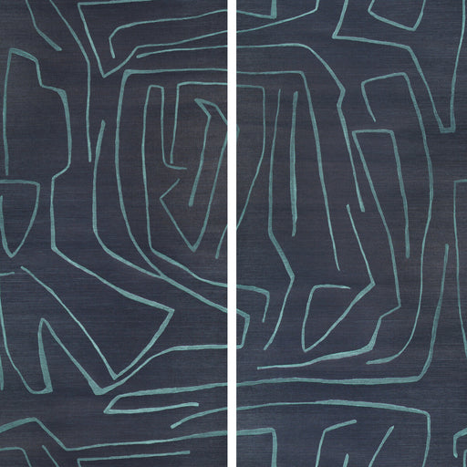 LEE JOFA MODERN - GRAFFITO II- NAVY - Wallcovering by the EACH NAVY