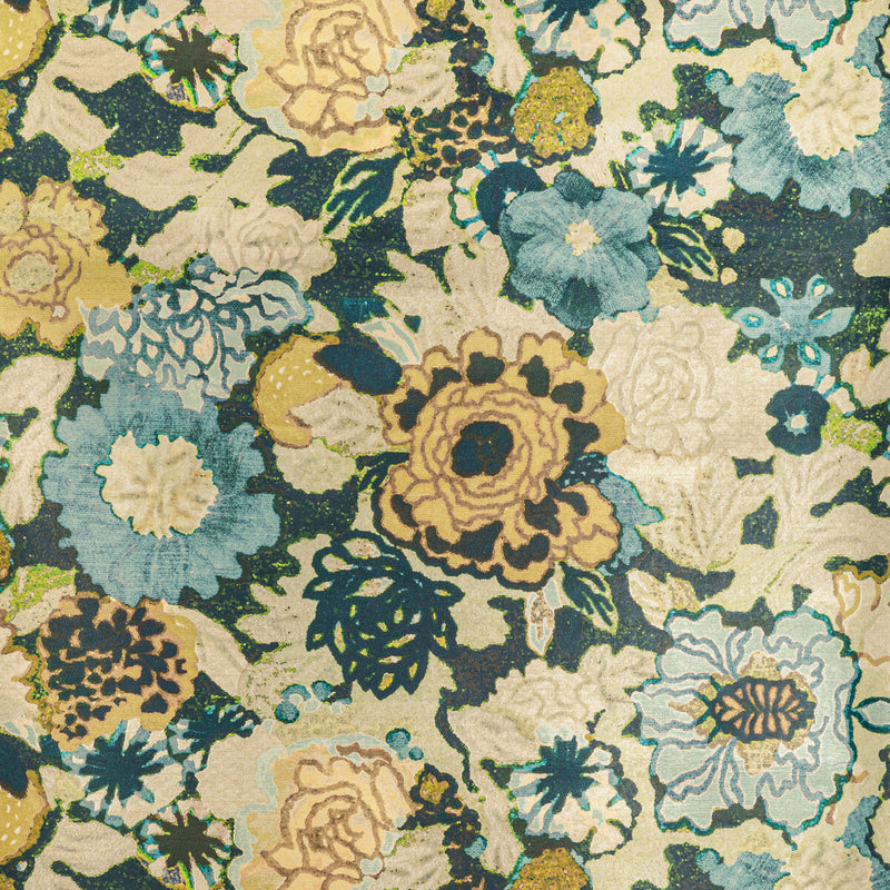 LEE JOFA MODERN - ARIOSO PAPER- MARINE/CITRON - Wallcovering by the Roll MARINE/CITRON